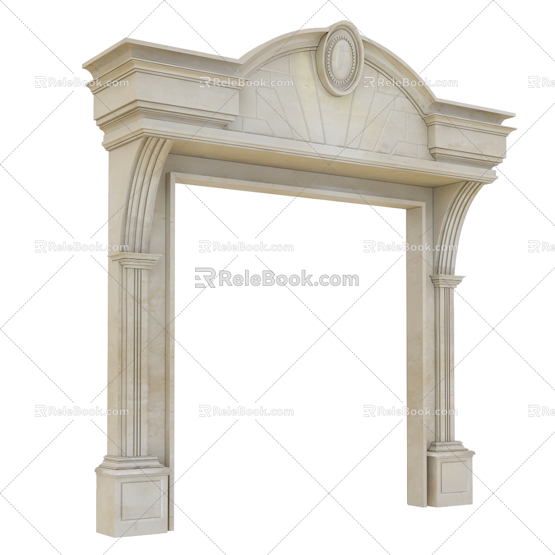 European style Roman column palace style arch background decoration props Chinese style European style villa line decoration wedding hall door 3d model