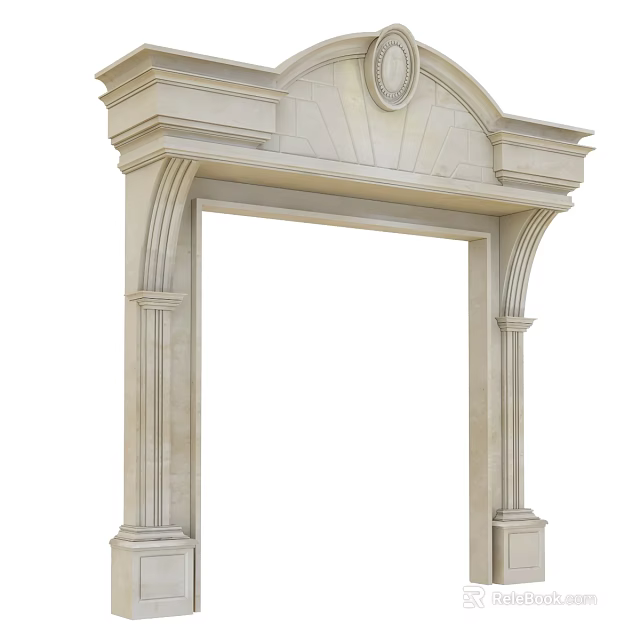 Roman Columns Supporting Archway With Classical Stone Design And Elegant Details 3d model 