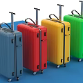 Vibrant Hard shell Luggage Set With Telescopic Handles Wheels And Assorted Colors Blue Red Yellow Green