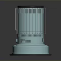 Light Blue Cylindrical Industrial Equipment With Black Top And Cooling Vents