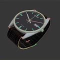 Modern Stylish Black Watch With Roman Numeral Dial And Leather Strap