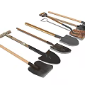 Collection Of Different Shovels With Wooden Handles And Metal Blades