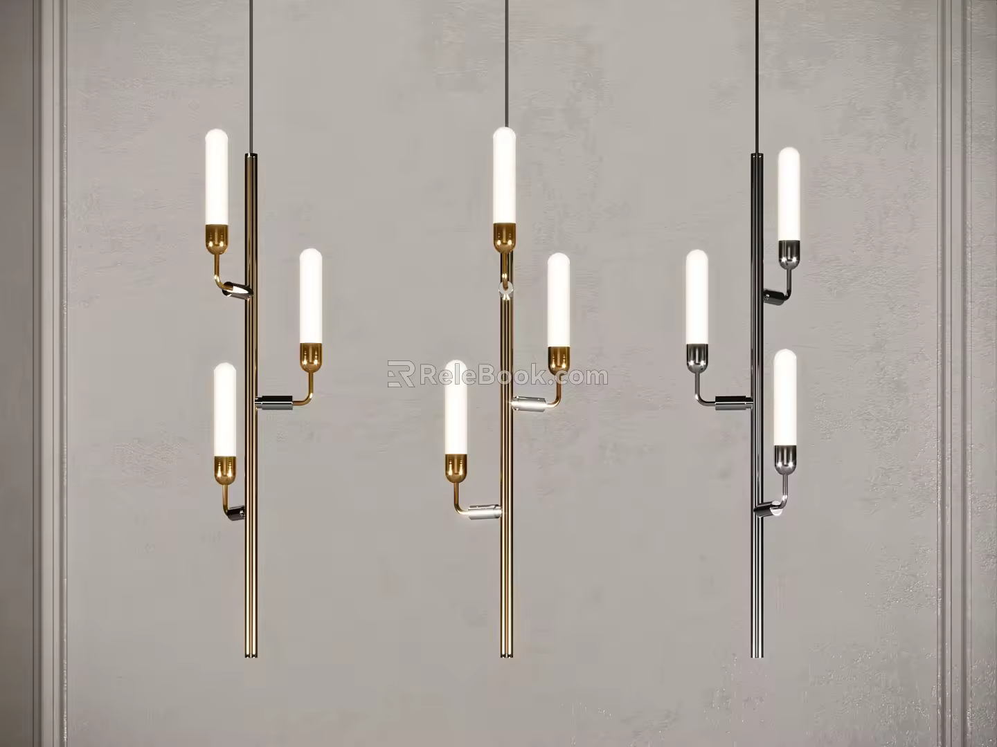 Small chandelier bar chandelier three-headed chandelier 3d model