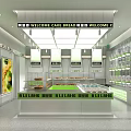 Alling Cake Bread Shop Interior with Welcome Sign Bright Lighting and Glass Display Cases
