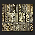 Decorative Room Dividers With Various Intricate Carved Patterns And Gold Black Designs