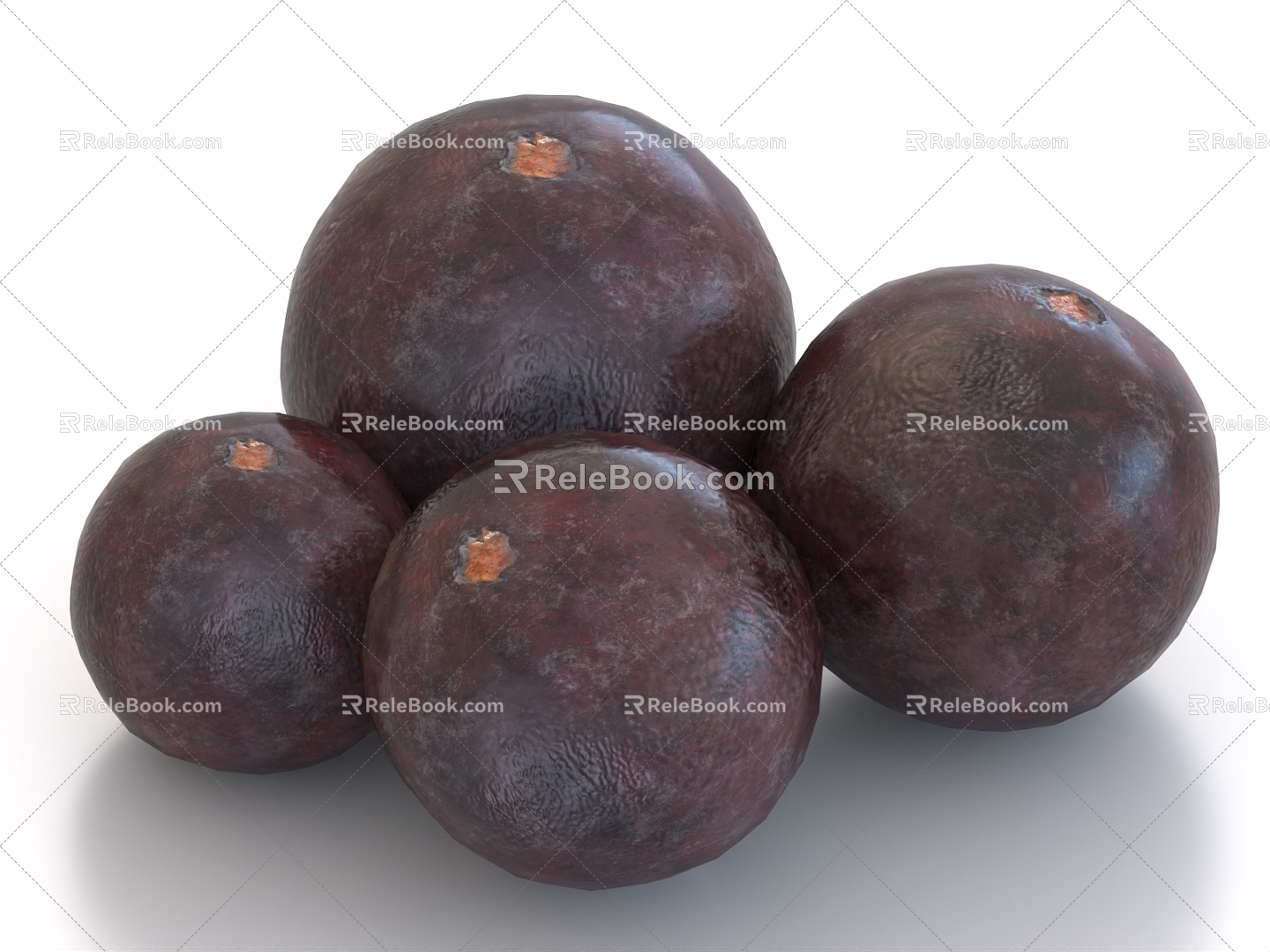 acai berry grape fruit 3d model