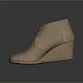 Women's Brown Wedge Ankle Boots With Lace Up Design And Comfortable Suede Material