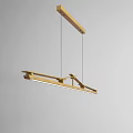 Sleek Modern Gold Linear Pendant Light With Hanging Metal Structure 3d model