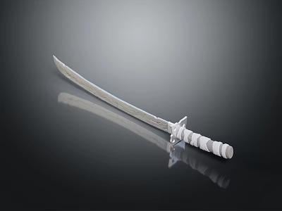Carved Metal Sword Weapon With Sharp Blade Traditional Design And Wrapped Handle 3d model