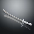 Carved Metal Sword Weapon With Sharp Blade Traditional Design And Wrapped Handle