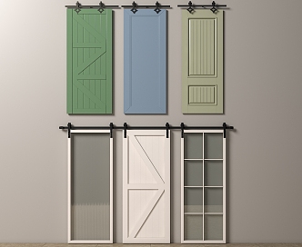 Modern Barn Door 3d model