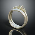 Modern Stylish Metal Ring Featuring Decorative Spiked Design And Inner Engraving
