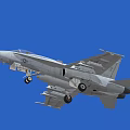 US Navy White Fighter Jet With Deployed Landing Gear in Blue Background 3D Render