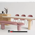 Modern Dining Table and Chair Combination Dining Table and Chair 3d model