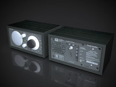Peak Audio Black Vintage Speakers With Control Knobs And Back Panel Ports 3d model