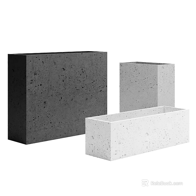Modern Concrete Road Infrastructure Components In Various Sizes And Colors 3d model