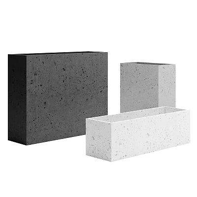 Modern Concrete Road Infrastructure Components In Various Sizes And Colors 3d model