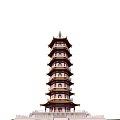 Chinese-style pagoda 3d model