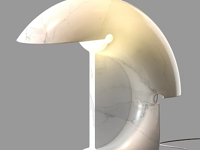 Elegant Modern Marble Table Lamp With Arched Shade And Illuminated Warm Light 3d model