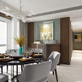 Modern Open Concept Living And Dining Room Interior With Sofa Coffee Table And Dining Chairs
