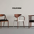 POLIFORM Modern Wooden Chairs With Different Design Features For Interior Spaces 3d model