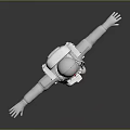 Detailed Astronaut In White Spacesuit With Arms Outstretched For Space Exploration