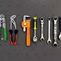 Professional Hardware Tools Collection Including Adjustable And Socket Wrenches With Yellow Black Handles 3d model