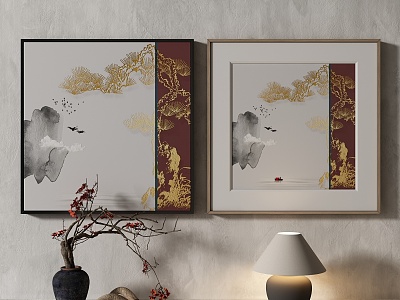 Modern Light Luxury Simple Texture Decorative Painting 3d model