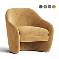 Modern Beige Velvet Single Sofa with Comfortable Design and Multiple Color Options