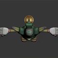 Game Movie Character With Green Snowflake Hat Large Ears Yellow Body And Outstretched Hands