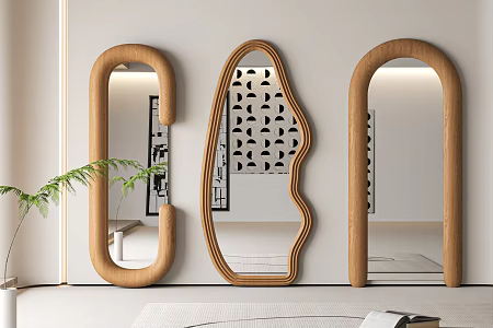 Modern Silent Wind Full-body Mirror Full-body Mirror 3d model