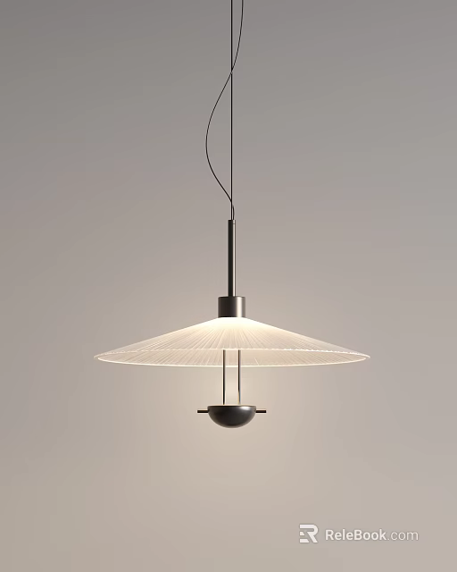 Modern Minimalist Chandelier With Umbrella Shaped Lampshade And Hanging Design 3d model 