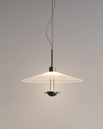 Modern Minimalist Chandelier With Umbrella Shaped Lampshade And Hanging Design 3d model