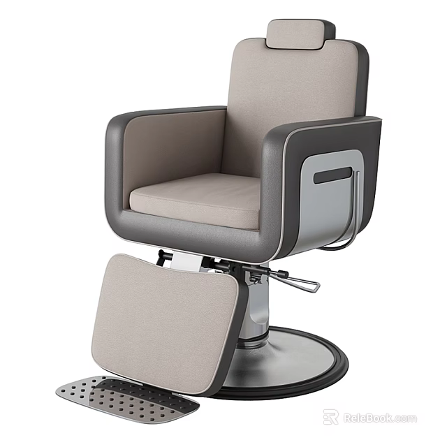 Comfortable Ergonomic Massage Chair With Adjustable Seat Beige Cushion And Reclining Function 3d model 