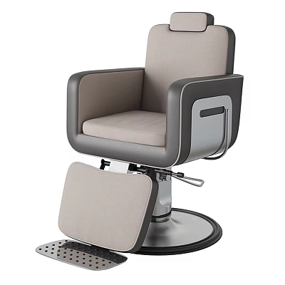 Comfortable Ergonomic Massage Chair With Adjustable Seat Beige Cushion And Reclining Function 3d model