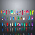 Colorful Feather Decorative Ornament Set With Various Colors And Vibrant Design For Home Decor