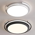 Modern Round Ceiling Light with White and Black Frame for Indoor Lighting Design 3d model