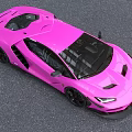 Pink Lamborghini Sports Car With Sleek Modern Body Design And Black Wheels
