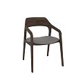 Modern Single Chair With Dark Wooden Frame Armrests And White Cushion