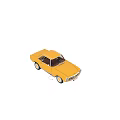 Vintage Yellow Convertible Car With Open Doors And Brown Leather Interior