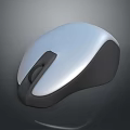 White And Black Mouse On Dark Background With Shiny Surface 3d model