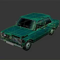 Vintage Green Sedan Car With Classic Body Design And Retro Exterior Styling