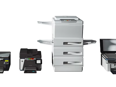 Efficient Office Appliances Featuring Multifunction Printers Copiers And Various Sizes 3d model