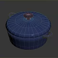 Stylish Blue Cooking Pot With Lid And Two Handles For Kitchen Use