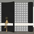 Modern partition glass brick partition 3d model
