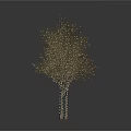 Two Bare Trees With Textured Trunks 3D Rendering On White Background