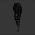 Black Loose Lantern Style Trousers With Soft Fabric For Casual Daily Wear