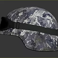 Camouflage Pattern Tactical Helmet With Black Protective Goggles And Secure Fit Design 3d model