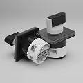 Mechanical Component Featuring Black White Parts Gear Mechanism And Square Base