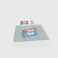 Blue and Pink Ice Cream Packets in Clear Ice Cubes on White Tray